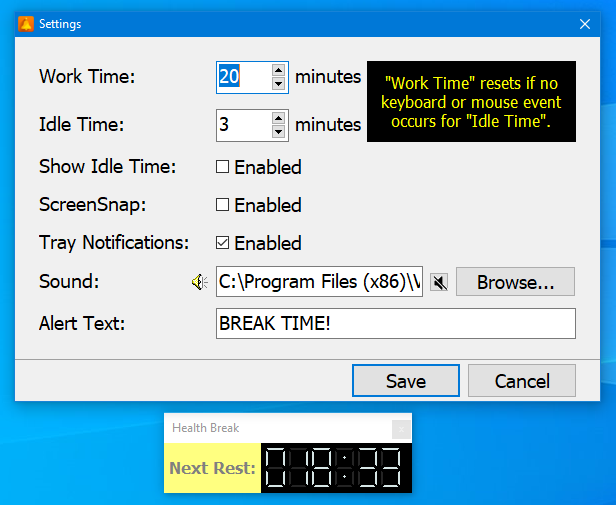 VovSoft Health Break Reminder 1.4 Free Download