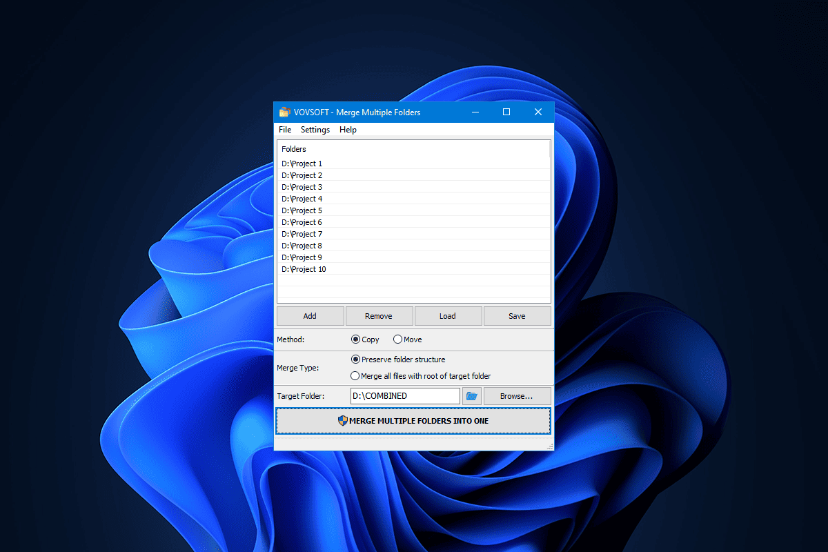 VovSoft Merge Multiple Folders 2.1 Free Download
